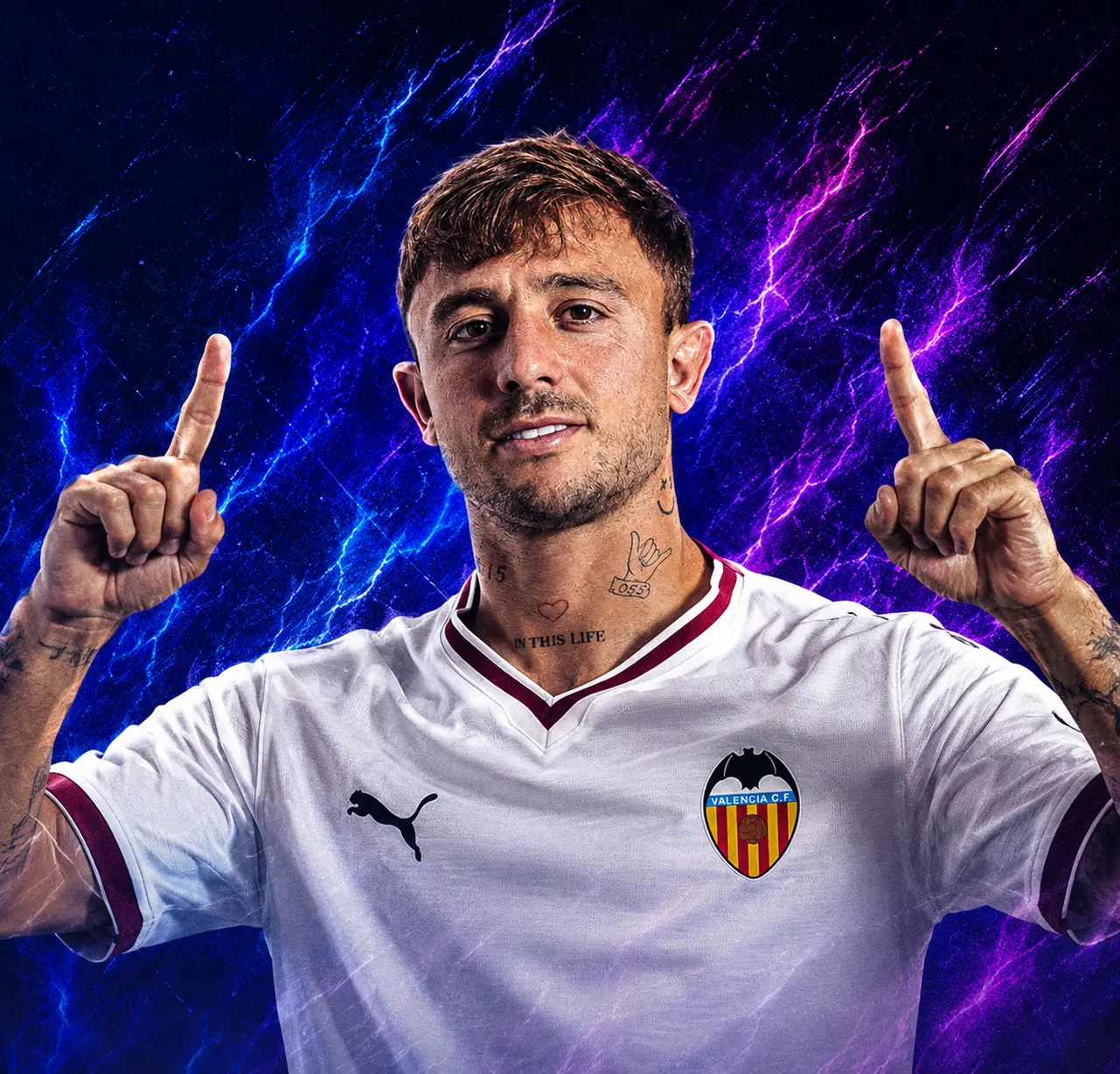 Pablo Maffeo con espinilleras AG8